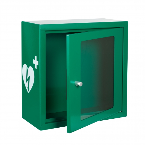 zielono biala szafka aed asb1000 metalowa z zamkiem magnetycznym green white ilcor