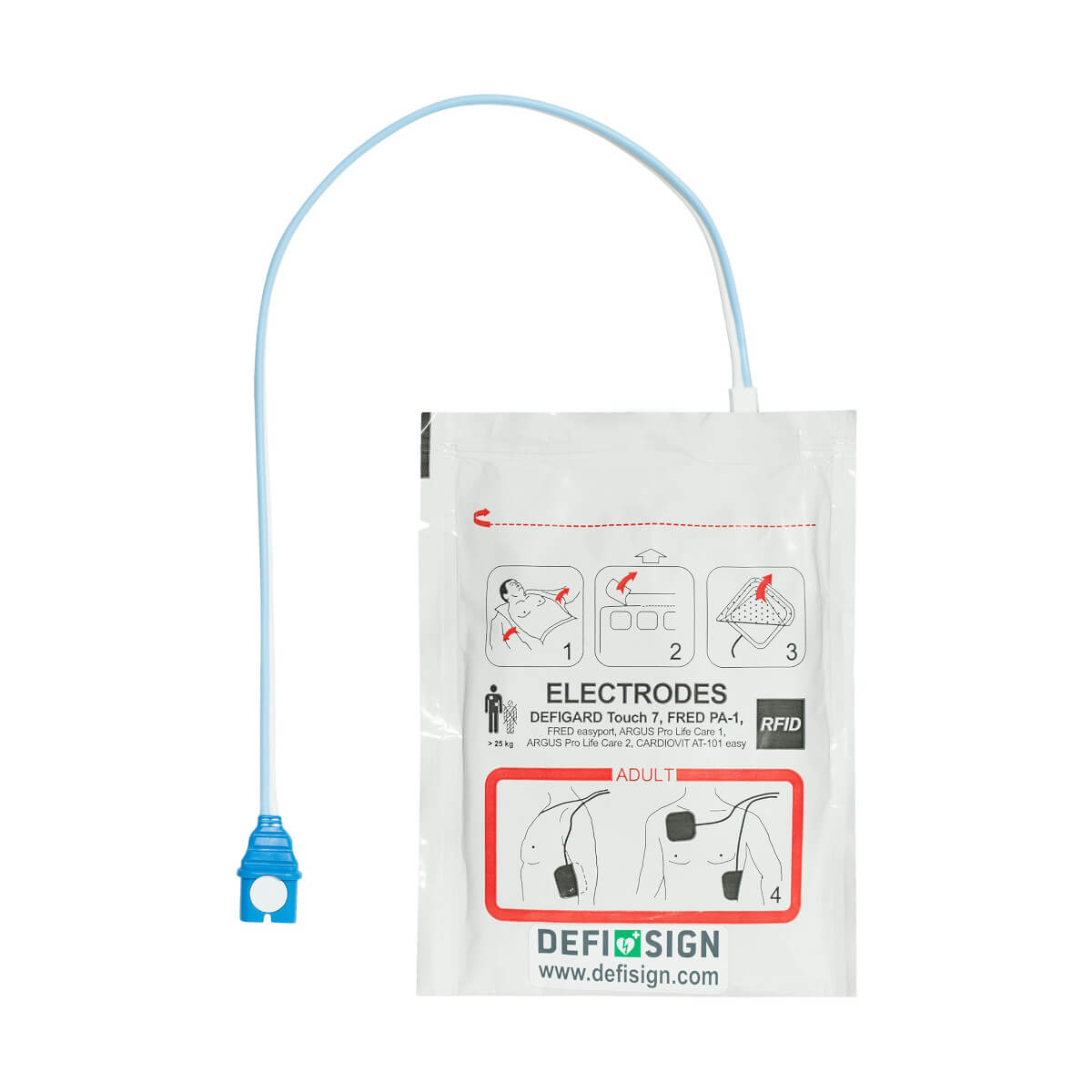 oryginalne elektrody dla dorosłych do defibrylatora aed defisign life samoprzylepne hydrożelowe leonhard lang gmbh