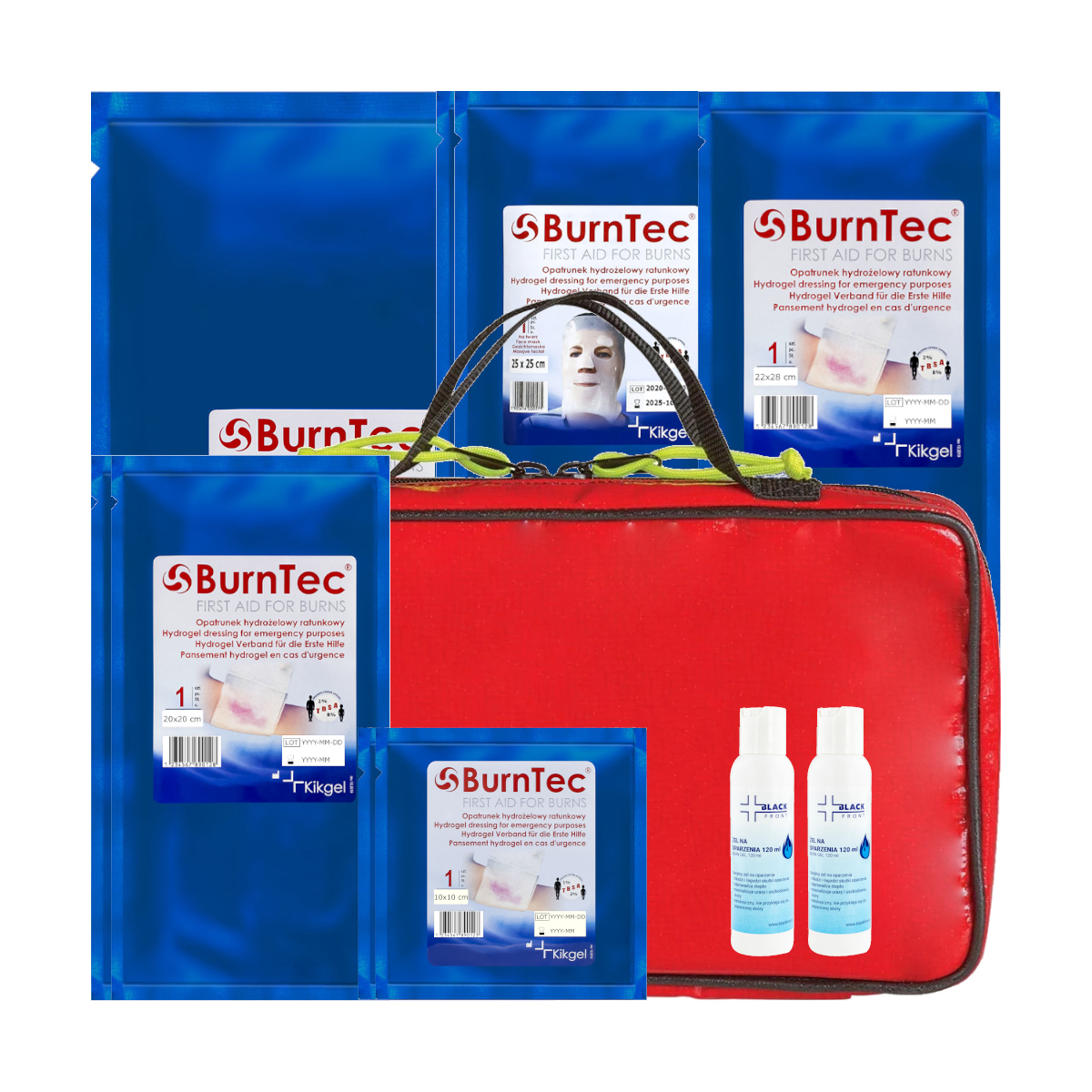 zestaw opatrunków hydrożelowych burntec psp w torbie