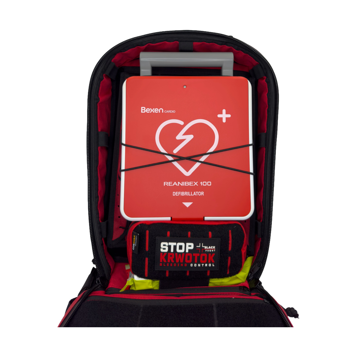 zestaw ratowniczy AED Reanibex 100 w plecaku